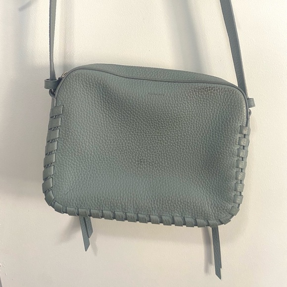 ALLSAINTS Kepi Braided Leather Blue Crossbody Bag - Picture 5 of 5